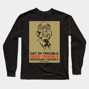 Lineart John lewis and his best quotes Long Sleeve T-Shirt